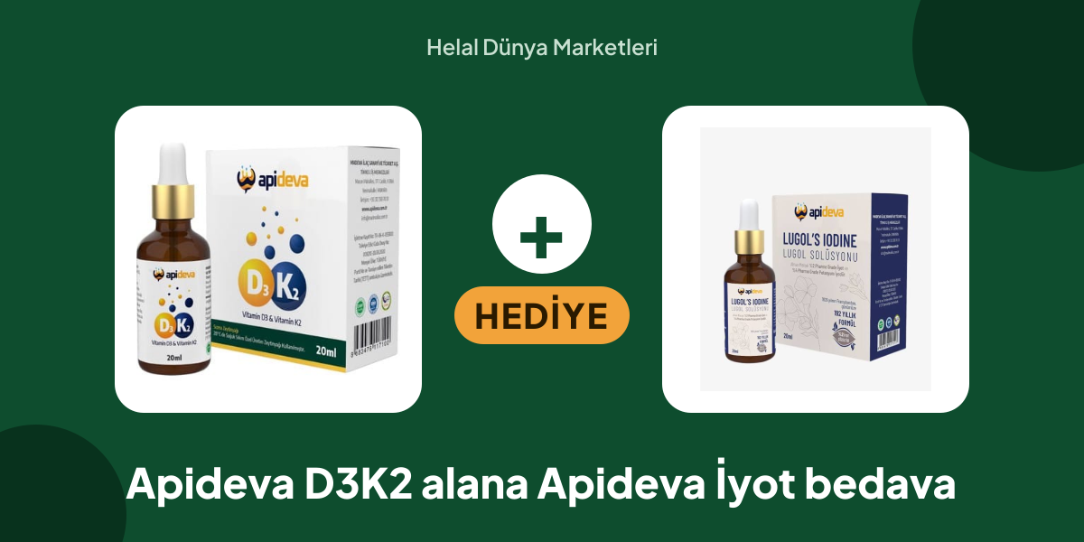 Apideva D3K2 alana Apideva İyot bedava